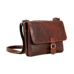 Jack Georges Voyager Wallet On A String distressed genuine leather crossbody bag